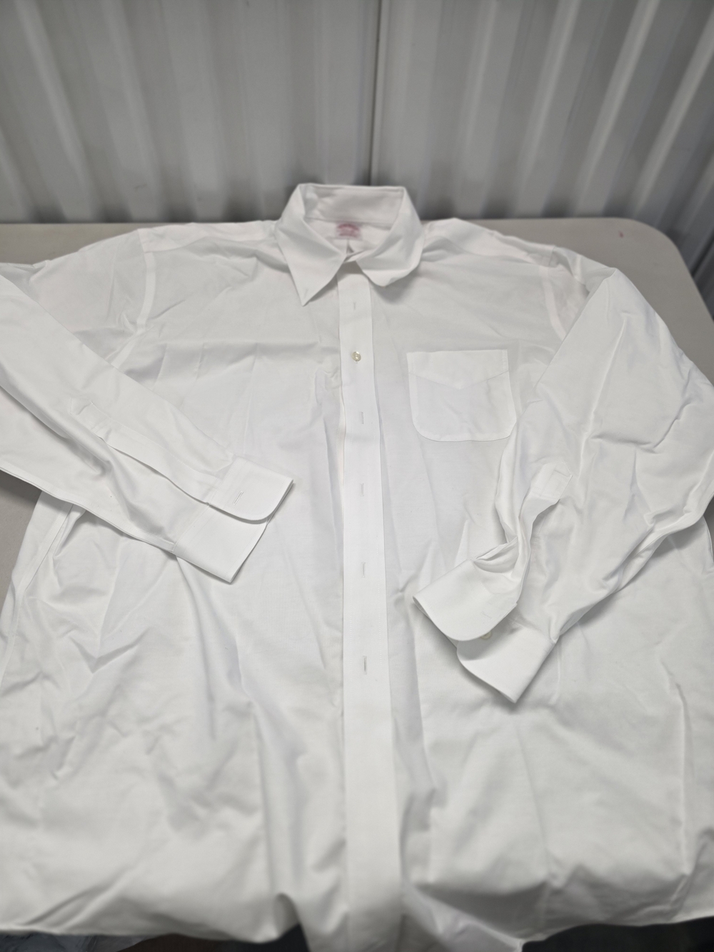 Brooks Brothers Madison White Button Down Shirt Men's Size 17.5 - 35
